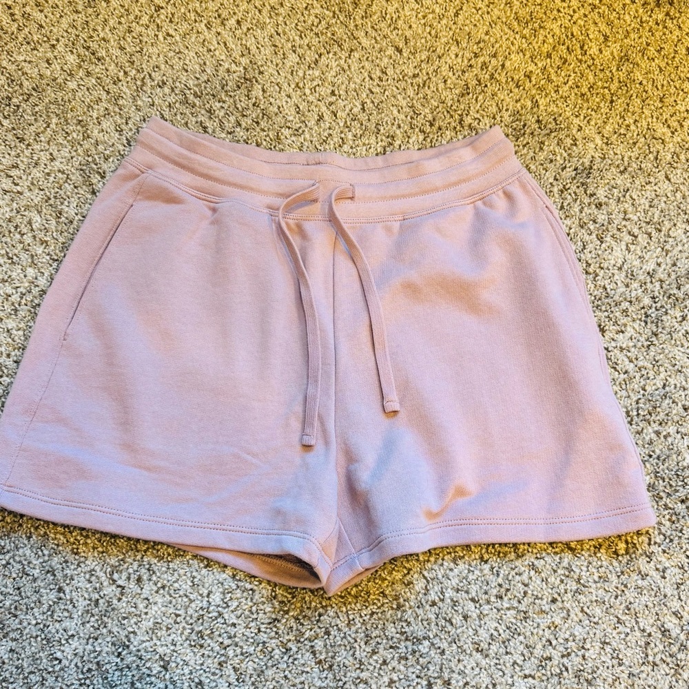 ATM Anthony Thomas Melillo French Terry Sweat Shorts S Blush Pink Quiet Luxury